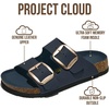 image:imageProject Cloud 100 Genuine Leather Footbed Sandals for Women SantoriniNavy