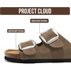 image:imageProject Cloud 100 Genuine Leather Footbed Sandals for Women SantoriniTaupe Suede
