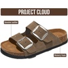 image:imageProject Cloud 100 Genuine Leather Footbed Sandals for Women SantoriniTaupe Suede
