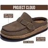 image:imageProject Cloud 100 Genuine Leather Moccasin Style Clogs for Women CarlineTaupe Suede With Gold