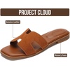 image:imageProject Cloud 100 Genuine Leather Sandals Women Flats For Women JannelBrown