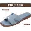 image:imageProject Cloud 100 Genuine Leather Sandals Women Flats For Women JannelLight Denim