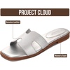 image:imageProject Cloud 100 Genuine Leather Sandals Women Flats For Women JannelSilver