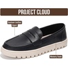 image:imageProject Cloud 100 Genuine Leather SlipOn Loafers for Women Filide1Black