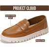 image:imageProject Cloud 100 Genuine Leather SlipOn Loafers for Women Filide1Cognac
