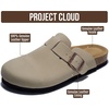 image:imageProject Cloud 100 Genuine Leather Slipons Footbed Clogs for Women SandalsBeige Leather