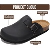image:imageProject Cloud 100 Genuine Leather Slipons Footbed Clogs for Women SandalsBlack Distressed