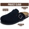 image:imageProject Cloud 100 Genuine Leather Slipons Footbed Clogs for Women SandalsBlack Suede Matte