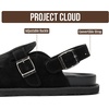 image:imageProject Cloud 100 Genuine Leather Slipons Footbed Clogs for Women SandalsBlack With Strap