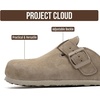 image:imageProject Cloud 100 Genuine Leather Slipons Footbed Clogs for Women SandalsDark Grey Suede