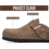 image:imageProject Cloud 100 Genuine Leather Slipons Footbed Clogs for Women SandalsFossil Suede