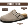 image:imageProject Cloud 100 Genuine Leather Slipons Footbed Clogs for Women SandalsGrey Suede