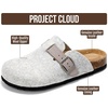 image:imageProject Cloud 100 Genuine Leather Slipons Footbed Clogs for Women SandalsLight Grey Wool