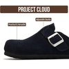 image:imageProject Cloud 100 Genuine Leather Slipons Footbed Clogs for Women SandalsNavy Suede