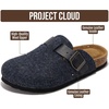 image:imageProject Cloud 100 Genuine Leather Slipons Footbed Clogs for Women SandalsNavy Wool