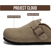 image:imageProject Cloud 100 Genuine Leather Slipons Footbed Clogs for Women SandalsTaupe Suede