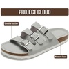 image:imageProject Cloud 100 Genuine Leather Summer Slide Sandals for Women CapriBlue Leather