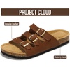 image:imageProject Cloud 100 Genuine Leather Summer Slide Sandals for Women CapriBrown