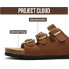 image:imageProject Cloud 100 Genuine Leather Summer Slide Sandals for Women CapriBrown