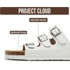 image:imageProject Cloud 100 Genuine Leather Summer Slide Sandals for Women CapriWhite Leather