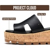 image:imageProject Cloud 100 Genuine Leather Wedge Platform Sandals for Women MILABlack Leather