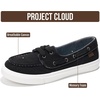 image:imageProject Cloud Canvas Sneakers for Women Memory Foam Slip On SeasaltBlack Canvas