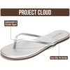 image:imageProject Cloud Flip Flops for Women Memory Foam Flats Sandals FoundationsSilver Metallic