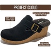 image:imageProject Cloud Genuine Leather Platform Clogs for Women  Womens MulesBlack Suede  Fur Lining