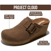 image:imageProject Cloud Genuine Leather Platform Clogs for Women  Womens MulesMushroom Suede