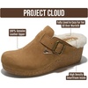image:imageProject Cloud Genuine Leather Platform Clogs for Women  Womens MulesSand Suede  Fur Lining