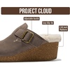 image:imageProject Cloud Genuine Leather Platform Clogs for Women  Womens MulesTaupe Suede  Fur Lining