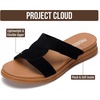 image:imageProject Cloud Wedge Sandals for Women Plush Insole Strappy Sandals 2026Black Suede