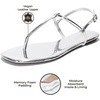 image:imageProject Cloud Wedge Sandals for Women Plush Insole Strappy Sandals 2026Silver