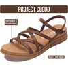 image:imageProject Cloud Wedge Sandals for Women Plush Insole Strappy Sandals 2026Whiskey