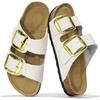 image:imageProject Cloud 100 Genuine Leather Footbed Sandals for Women SantoriniWhite Leather