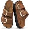 image:imageProject Cloud 100 Genuine Leather Platform Sandals Women GreecechunkyChoco Suede