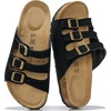 image:imageProject Cloud 100 Genuine Leather Summer Slide Sandals for Women CapriBlack Suede