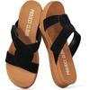 image:imageProject Cloud Wedge Sandals for Women Plush Insole Strappy Sandals 2026Black Suede