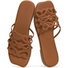 image:imageProject Cloud Womens Flat Sandals Non Slip Dressy Sandals for Women LisaCognac
