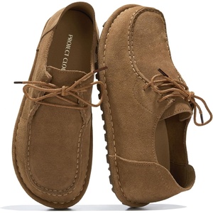 image:image100 Genuine Leather Moccasin Loafers for Women  Moccasin Shoes for WomenChestnut Suede
