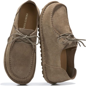 image:image100 Genuine Leather Moccasin Loafers for Women  Moccasin Shoes for WomenTaupe Suede