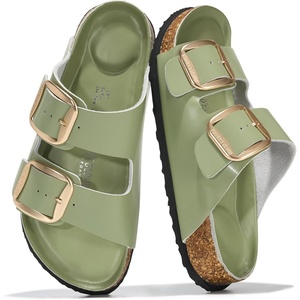 image:imageProject Cloud 100 Genuine Leather Footbed Sandals for Women SantoriniPistachio