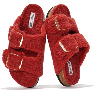 image:imageProject Cloud 100 Genuine Leather Footbed Sandals for Women SantoriniRed
