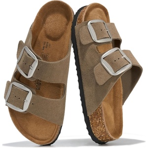 image:imageProject Cloud 100 Genuine Leather Footbed Sandals for Women SantoriniTaupe Suede