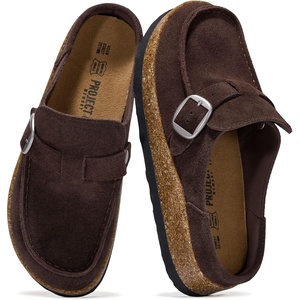 image:imageProject Cloud 100 Genuine Leather Moccasin Style Clogs for Women CarlineCoffee Suede  Carline