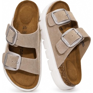 image:imageProject Cloud 100 Genuine Leather Platform Sandals Women GreecechunkyBeige Suede