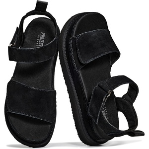 image:imageProject Cloud 100 Genuine Leather Platform Sandals amp Slides for WomenBlack Suede  Bronzestar