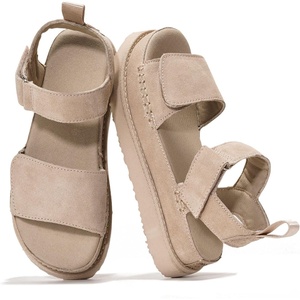 image:imageProject Cloud 100 Genuine Leather Platform Sandals amp Slides for WomenWheat Suede  Bronzestar