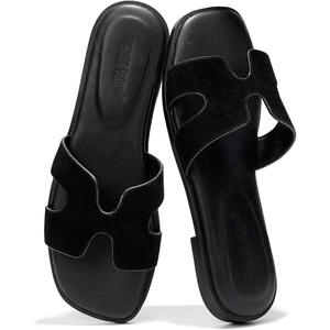image:imageProject Cloud 100 Genuine Leather Sandals Women Flats For Women JannelBlack Suede