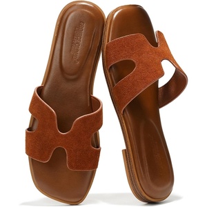 image:imageProject Cloud 100 Genuine Leather Sandals Women Flats For Women JannelBrown